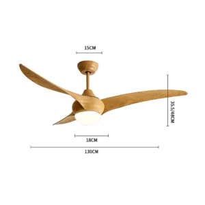 WAVE-STYLE CEILING FAN WITH DIMMABLE LED LIGHT – 52-INCH - Image 3