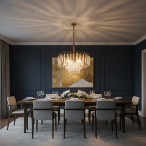 TIERED CHANDELIER WITH CRYSTAL-CUT LEAF GLASS - Image 3