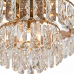 REGAL CRYSTAL AND GOLD SEMI FLUSH CHANDELIER - Image 2
