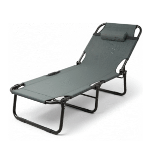 FOLDABLE CAMPING BED WITH DETACHABLE PILLOW PORTABLE OUTDOOR SLEEPING COT - Image 1