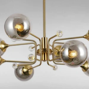 MID-CENTURY MODERN GOLD SPUTNIK CHANDELIER - Image 2