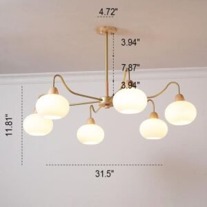 MODERN SPUTNIK CHANDELIER WITH FROSTED GLOBES - Image 3