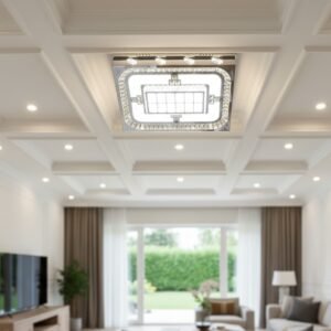 MODERN MIRRORED CRYSTAL LED FLUSH MOUNT CEILING LIGHT - Image 3