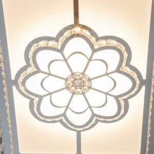 MODERN SQUARE CRYSTAL FLOWER LED FLUSH MOUNT CEILING LIGHT - Image 2