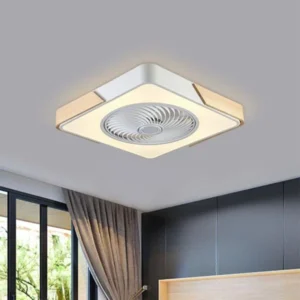 MODERN FLUSH-MOUNT SQUARE CEILING FAN WITH LED LIGHT - Image 3
