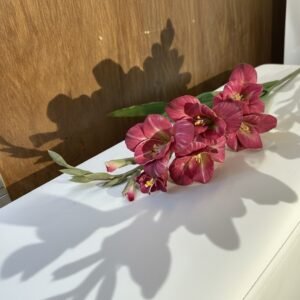 LUXURY FAUX PURPLE GLADIOLUS STEM (SWORD LILY)- 1PC - Image 3